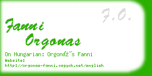 fanni orgonas business card